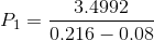 P_1 = \frac{3.4992}{0.216 - 0.08}