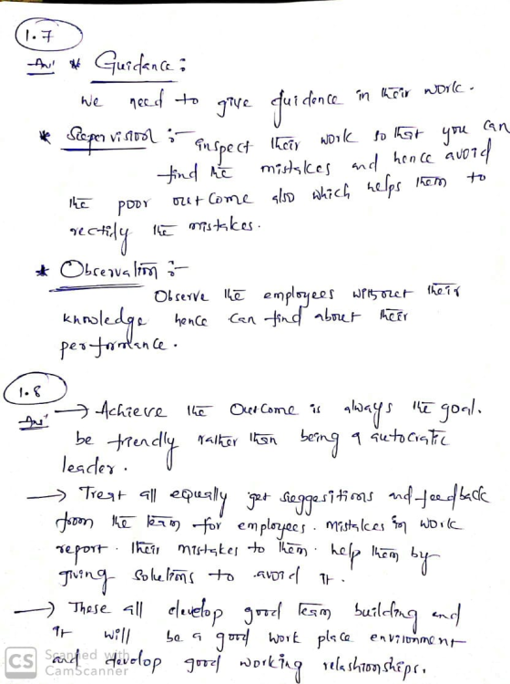 (1.7 A 1 * Sieper vision i anspect their wor * Guidance ; We need to give uidence in their work. o inspect their work to that