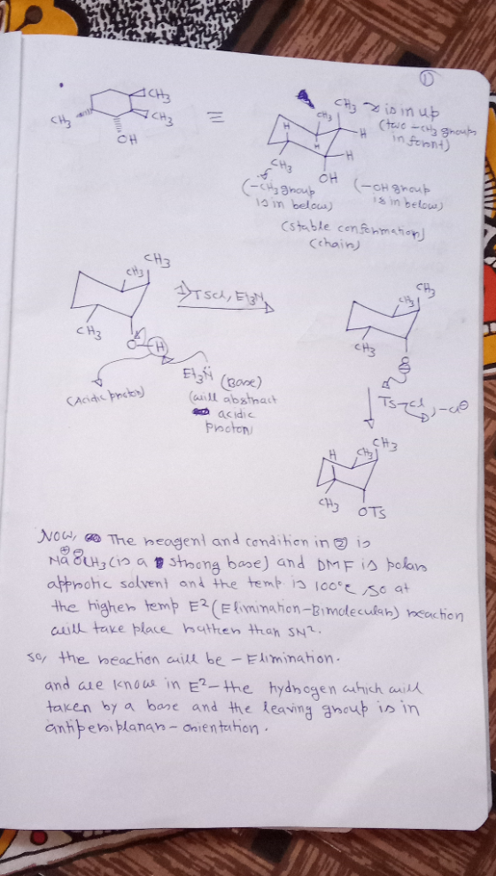 0 ACH A CH₃ CA CH3 zis in up L (two - cHz gnouts H OH (-CH₃ group (-OH group Is in below) 12 m below) (stable conformation) (