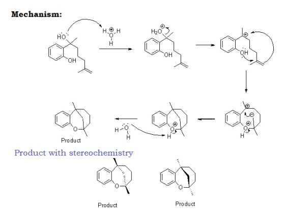 Mechanism: Н H20 Ho гон Он он H-O Н Product Product with stereochemistry Product Product