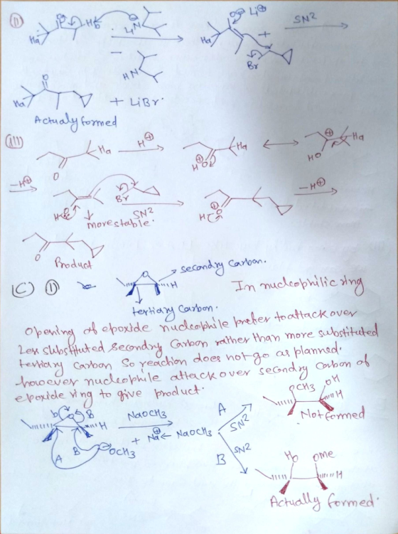 | AM SNR nay To + Libro Actually formed HO SN2 more stable. O Product secondry Carbon n In nucleophilicing tertiary Carbon op