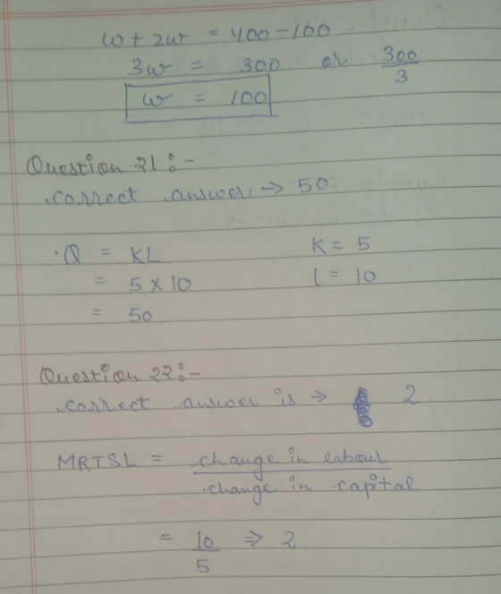 W + 20 = 400-100 3 w = 300 or 300 Question alo- correct answer > 50 Q = KL = 5 x 10 K= 5 =10 = 50 Question 228- correct answe