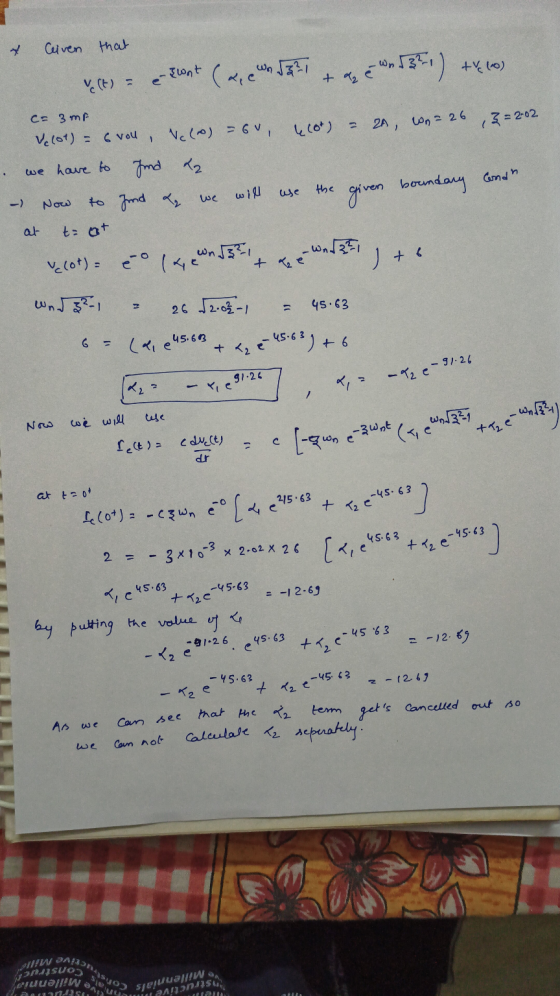 1 we 32-1) + (0) e V (+) = ZA Wn = 26 (3 = 2:02 we will use given boundary conan eo (& Wn $3?1 - e-91.26 wn + Tze с [-qun e-3