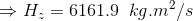 \Rightarrow H_z = 6161.9\;\;kg.m^2/s