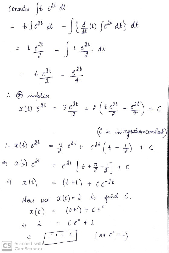 consider Steht at = + Seat at - S2410) Secl ct} de Eternet - Succeed at X + Sedt +2 / teat + c implies alt) étt - Bedt tolten