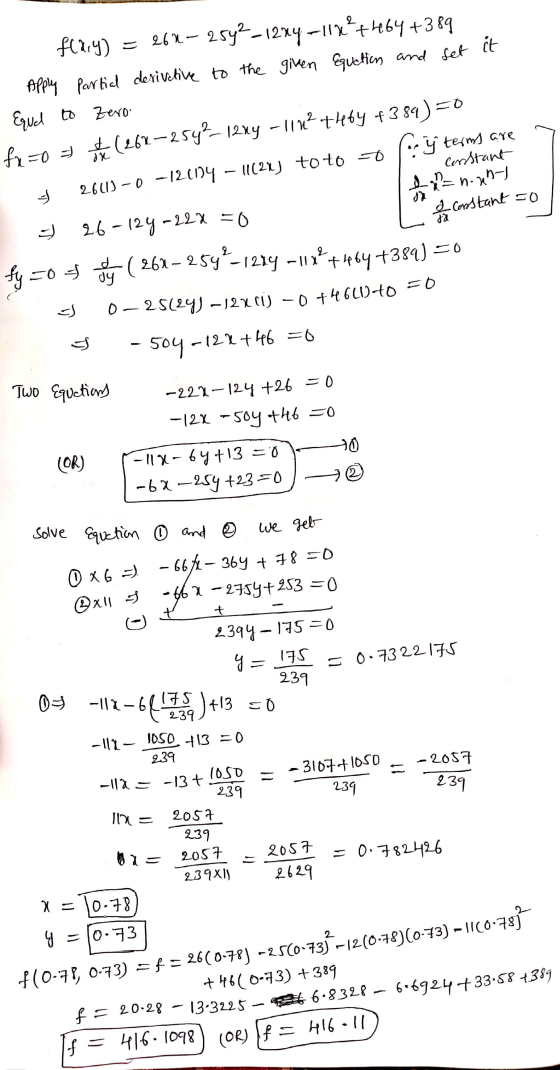 flry) = 26x— 2542-1284-114*+64 +389 - Apply partial derivative to the given Equation and set it Equal to zero fr=0 s (262–254