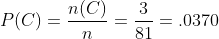 P(C) = n(C)-3 81