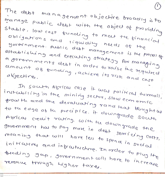 © The debt management objective broadly is to manage public clebt with the object of providing stable, low cost tunding to me