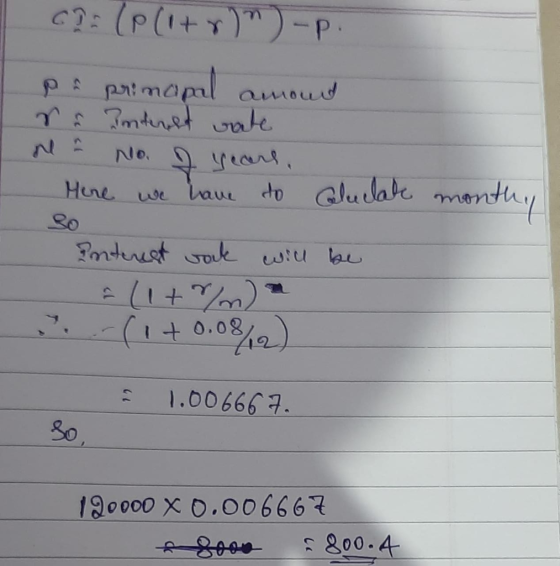 C:(P(i+T)-P patmapal amoud No. an Hune we bau do Glulabe manthy Pmtuest ouk wiu au (1+%m) (1+ 0.08/0) 1.00666 7 -7 S0 190000