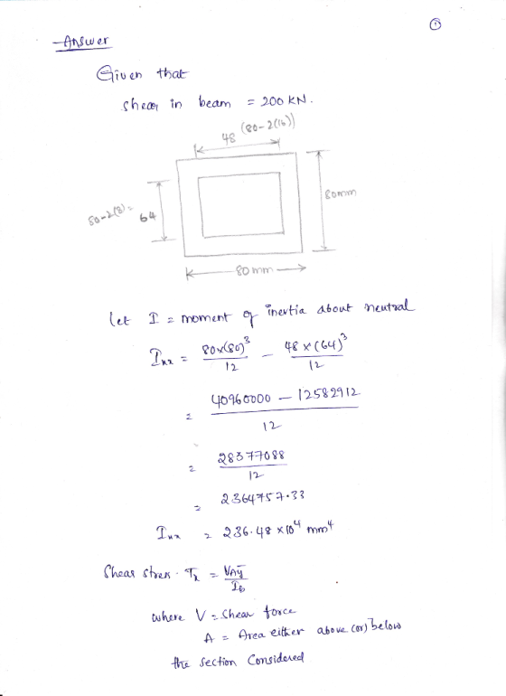 Given that chi떠 in beam =200 kN 0-2 0 48 oon 64 2 yo%CD00-125g 29 12. ㄥ 1 2 &8577088 I, tra Section Consideaed