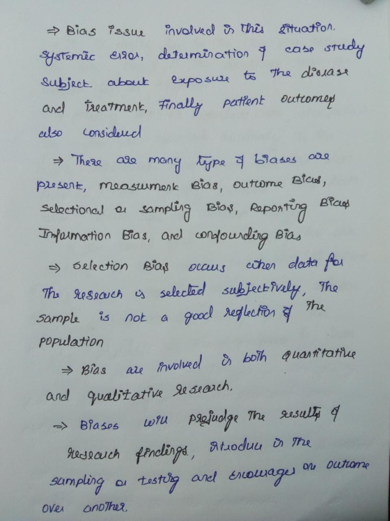 Bias issue involved is this situation. systemic error, determination case study subject about Exposure to the disease and Tre