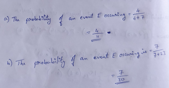 a) The probability of an event & occurung = 1/2 6) The probability of an event & occuring is - 1 1423