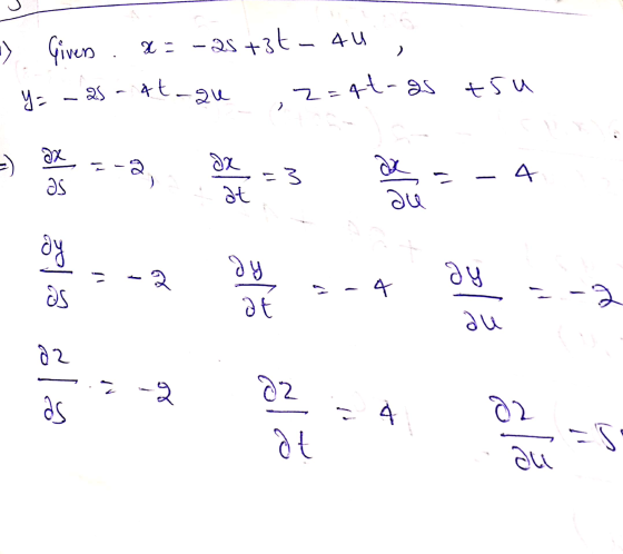 Given L - - 33 2 +3t-au -at-as +51 At รม M2 - 2 ) - ex as 90 ax at - 3 A . au 0% - - 3 ษ 36 ay ( - 4 - 3 as 02 - () ô - 3 ลน