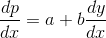 \frac{dp}{dx}=a+b\frac{dy}{dx}