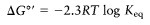AGⓇ = -2.3RT log Ke