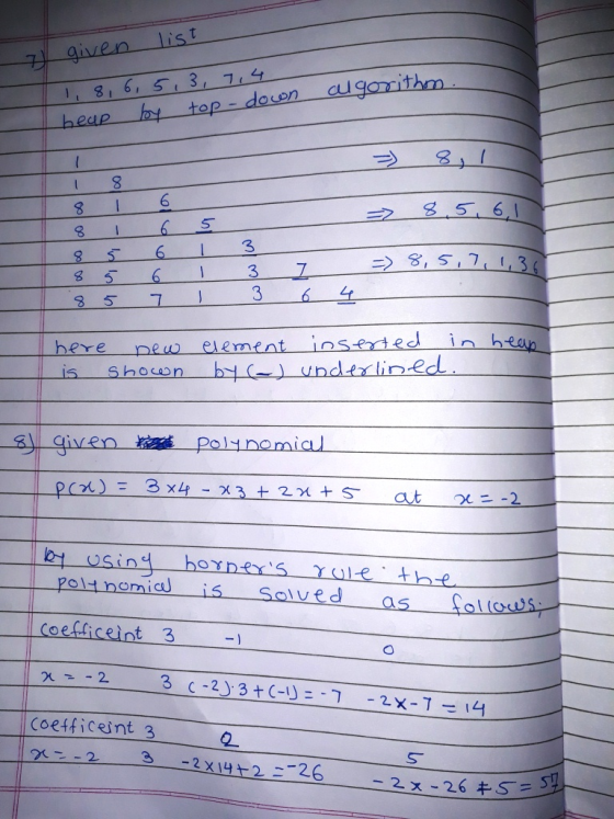 aiven heap top-docen cugorithm 3 6 3573 6 4 here new element insered in hean S_ S hous n b (一) underlined Palt nomic is Solve