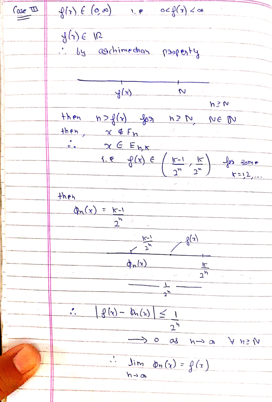 Case I 3/1) : (oas) ०८ (7) ८० f(x) E IR :. by archimedian archimedian property 2 (KR hN na N NEN then n> f(x) n> f(x) for the