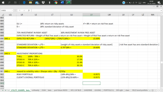 © v 1x 02:00 ENG 25-03-202028 - X LV905 2 883 884 LQ LR L S LT LU LV LW LX LYLZ MA A rf = 8% = return on risk free asset Elr)