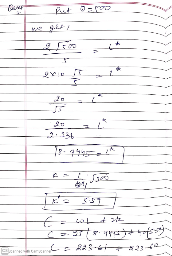 Put O=50 we_247 P/Fo, 21 20 2. 231 13. १५५६-- * C = col toe -श वपा)+ 4 cs scanned with camscanneCA 2236 + 223