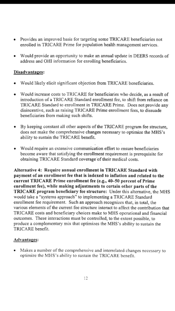 Provides an improved basis for targeting some TRICARE beneficiaries not enrolled in TRICARE Prime for population health manag