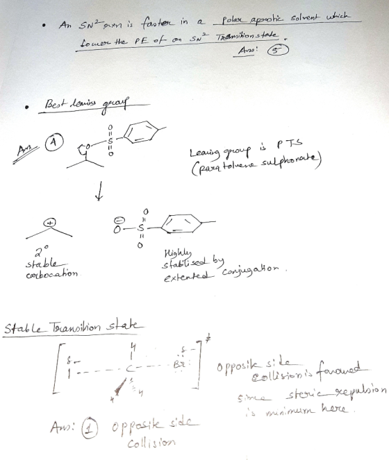 solvent which • An SN² gen is faster in a somer the PE of on SN² polas aporstic Transition state. Auss! 6 Best Best remiss gr
