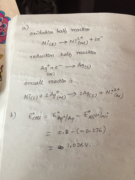 a) oridaton hal reachan 2+ +2e N7la) Yeachan Yeduchon halb Aqt+e lat) Ages) oruall reauhan is +N727 (au) Nis) 2 A) 2A5) b) -