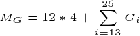 25 MG = 12 και 4 + ΣG, i=13