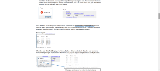 Even if the file does exist, you may still have problems processing the data. For example, if the hours worked or the hourly