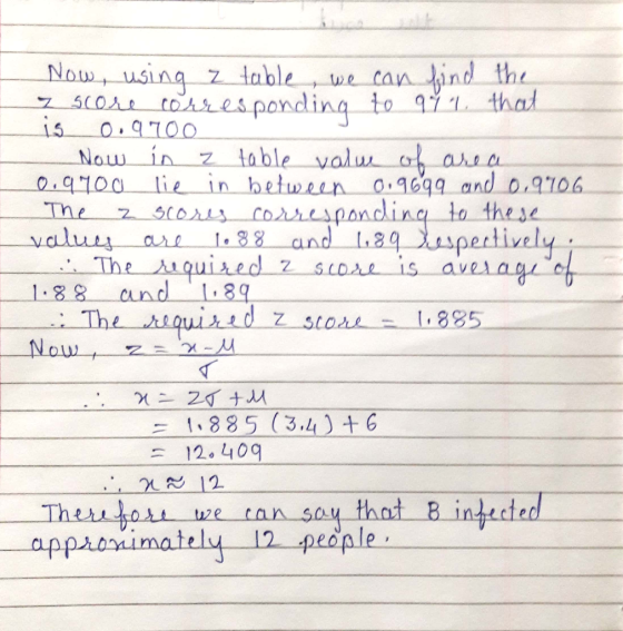 Now, using a table, we can find the I score corresponding to 941, that is o.aroo Now in a table value of are a 0.9700 lie in