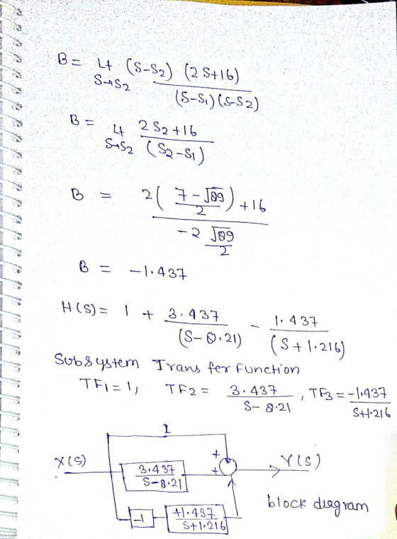 SAS2 B = Lt B = 1+ (S-S2) (25+16) (5-Si) (5-S2) 2 S2+16 Sasa (52-51). 21 7-J69) +16 -2 Jog B B = -1.437 H(S) = 1+ 3.437 1.437