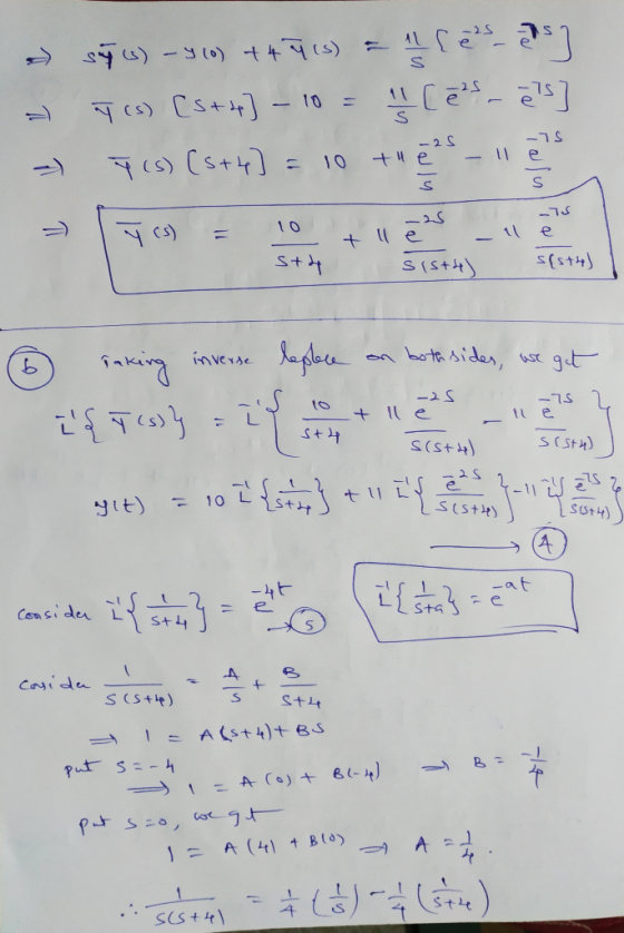 y e S ist it -75 儿已 Consi der L s+나 8 +3(0) A (41 = SSt1)