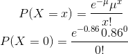 P(X = x) - ehrl P(X = 0) 0-0.560.86