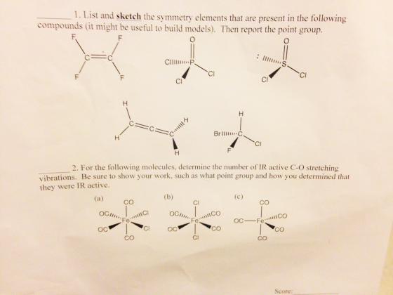 1)Sketch symmetry elements that are present in the
