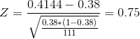 0.414-0.38 =0.75 ¥ 0.38+(1-0.38) 111