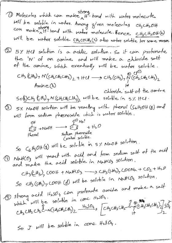 0 Molecules which can make strong bond with water molecule will be soluble in water. Among given molecules CH₃CH2OH can make