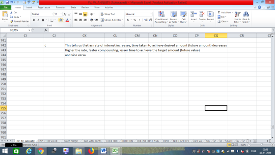 - 2x PV, FV, ANNUITY (Autosaved) - Microsoft Excel (Product Activation Failed) File Home Insert Page Layout Formulas Data Rev