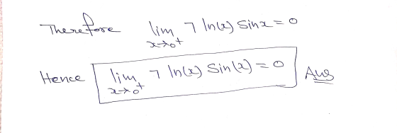 Therefore lim lim 7 Inley sinazo stot Hence lim 7 Ince) In(a) sin(a) Aug TX ot