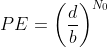 PE = \left( \frac{d}{b}\right )^{N_0}