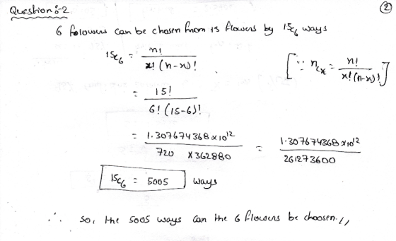 Queshon&2 6 Polouns Can be chasen nom is Plwens by ,ways *(n-! 5! 6 (Is-63! 307634368x 1o2 307674368 102 720 X 362880 2612 36