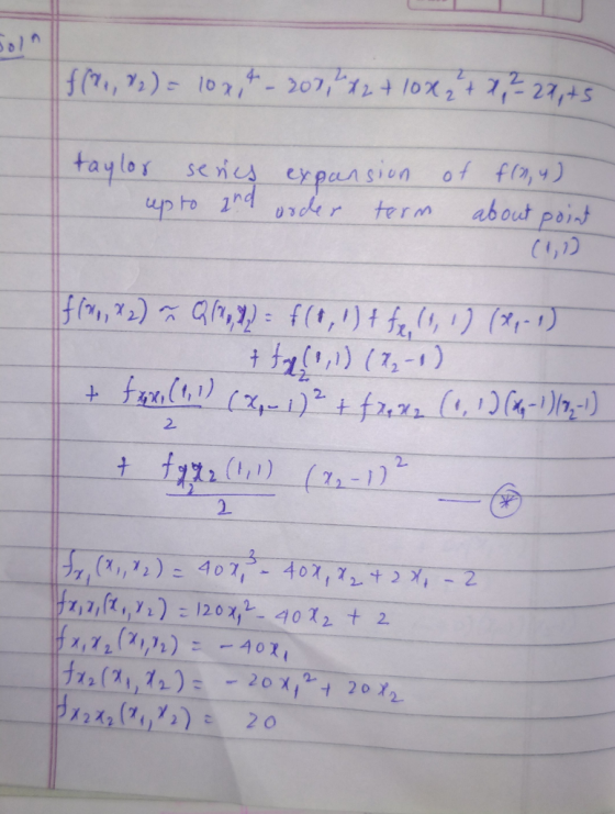 If (2,8₂) = 100,4-2012+ 10x 2 + x ² 27,75 of taylor senes expansion up to and order term f(2,4) about point fino, % 2) ~ QM,