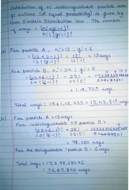 Disksibuhion a ni iadichinguishable pasikch ints Bese Einstein Disbxibution law Th nkmbes :1242:1313 ays 12,(2-i ) 1 1211, :1