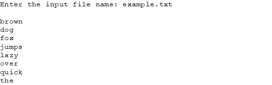 :i.or)ui ; :; : :..1.42 く:1Kismip.1.42..tari; ytri;42r i;he: example.txt tAi 2mx ; :: brown dog fox jumps lazy over quick the