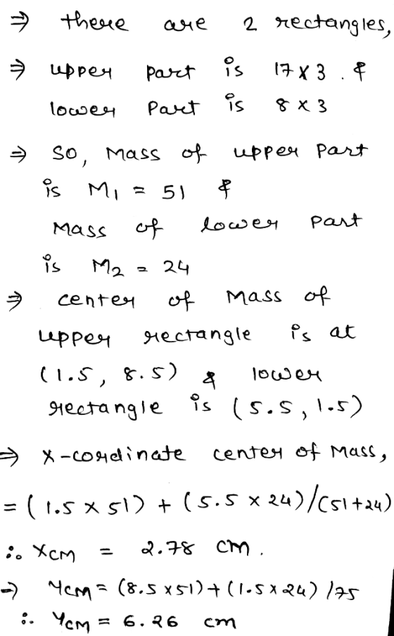 these 2 rectangles, axe x 3 f uppeH Part Pat Ts loase So, Mass of upper Part is MI 5 Pant Lower Mass M2 24 Mass of centen fs