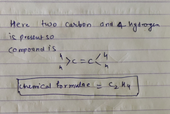 carbon and a hydrogen Here two is present so Compoand is chemical formulae - ₂ Hy