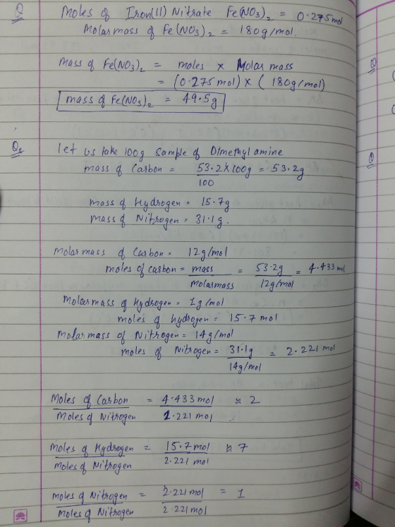 hndl Prass Felvos)moles x Moles mass 10-275 m01k( 1803/rmel) つ 44.5 et s lahe 10o Cample Dmefhyl amine 53. 2X (b0 53.2 100 mo