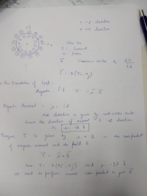 Sinu ihe I A danehc the direction c en recboM magrehe mement and the meld B て we need ess produd to get6
