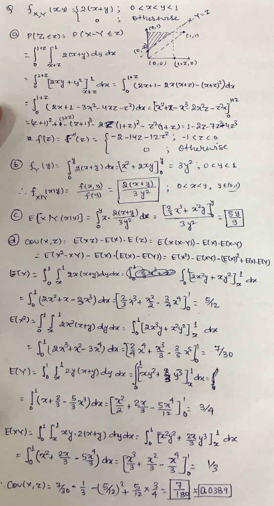 -Y-Z 0 x+2 plz HZ 9 fxx 14,4) = 2(x+y); 0<x<y< I . ; otherwise the @ P(242): P ( x-8 4) Phụ = 1 g 20x+y) dy dx o 10.0) (+,) -