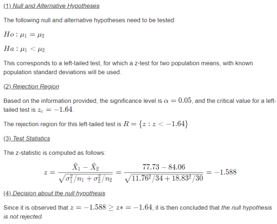 (1) Null and Alternative Hypotheses The following null and alternative hypotheses need to be tested This corresponds to a lef