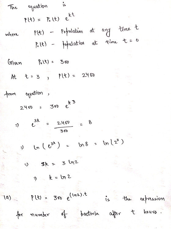 is The equation kt Plt) - Polt) e where Plt) any Population at time t population at time t = o Polt) - Given Polt) 300 At t =