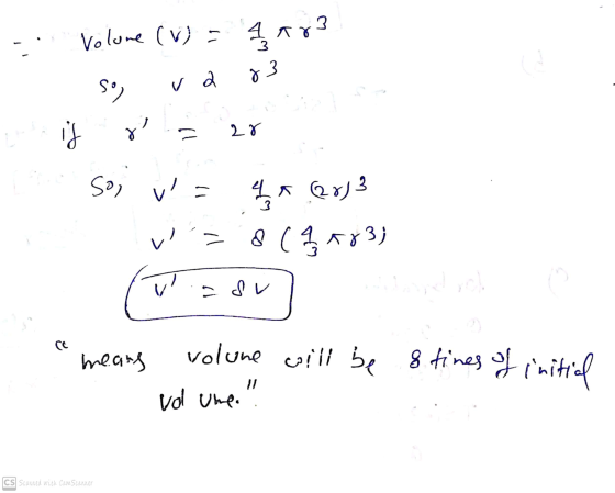 4 ar ar Volone (V) = 3 73 sº) v 2 is y? - 28 soo v = a 683 w - 8 (8783) V! - dv ce means volune will be 8 tines of initial 1